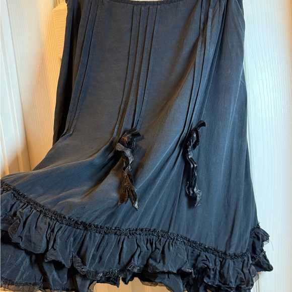 Anne Carson skirt, 💯% silk, black, whimsigoth, saloon girl, VTG Size 12 - Picture 2 of 7
